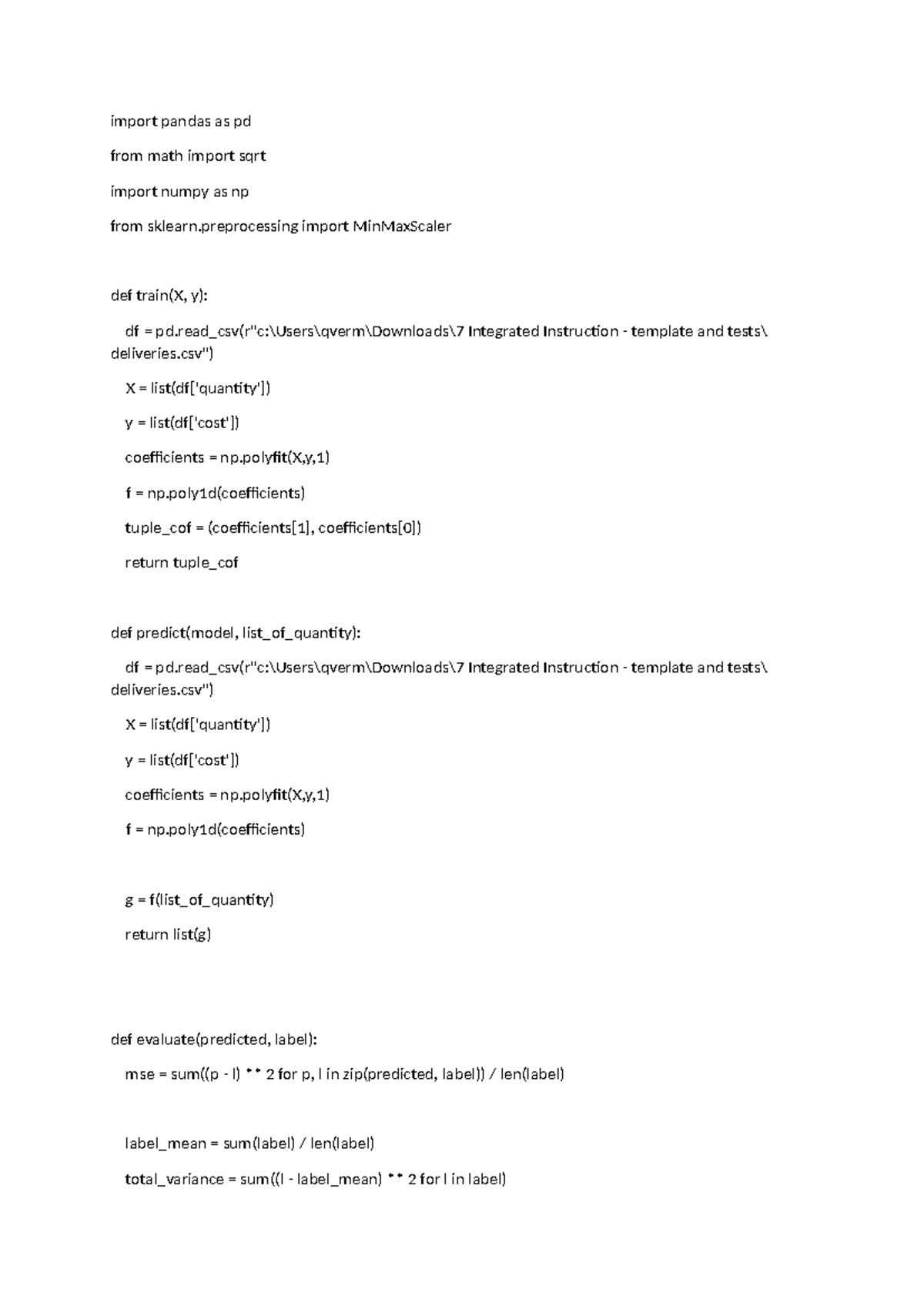Integrated Instruction 7a and 7b: Python Model Training and Evaluation ...