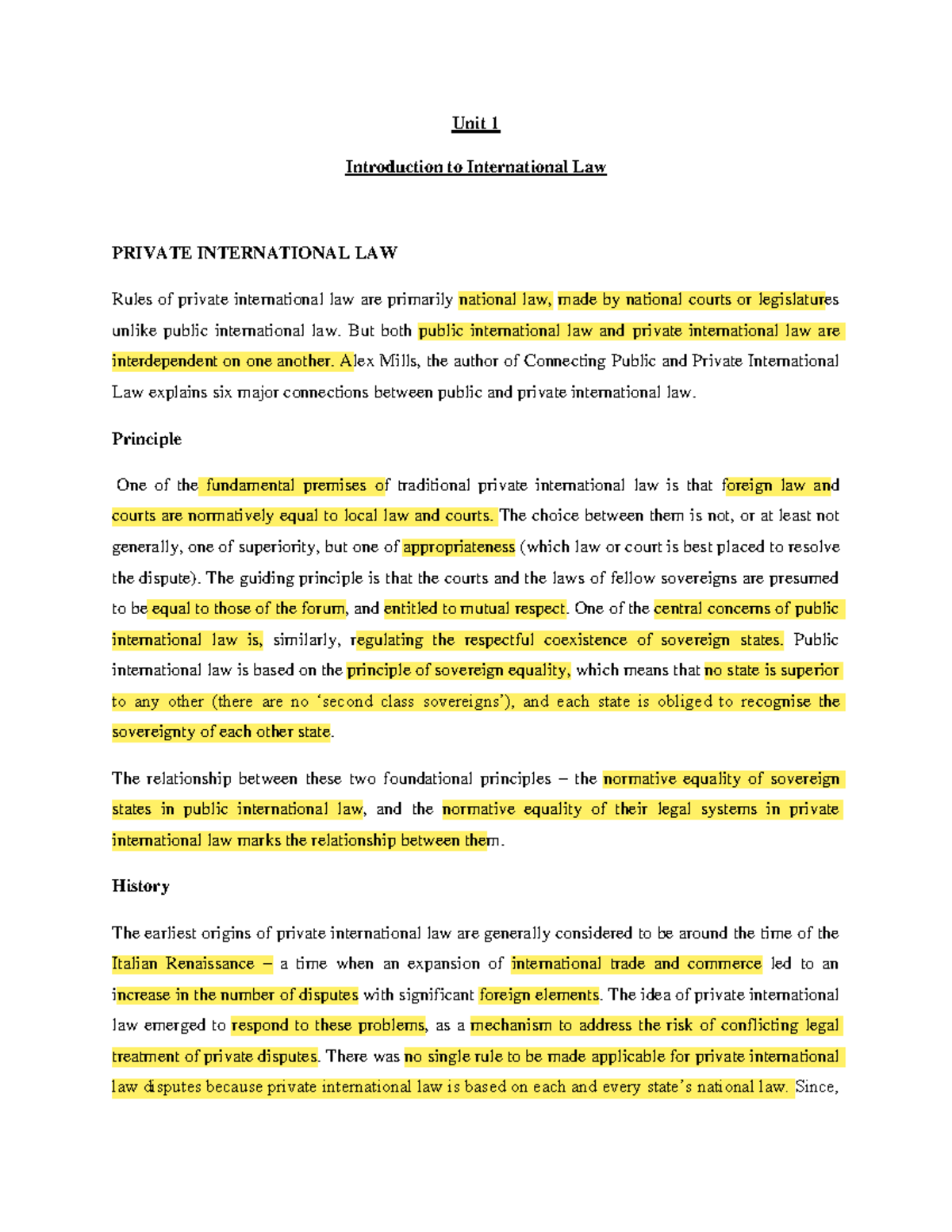 PIL 101 - Summary of International Law by Malcolm Shaw - Studocu