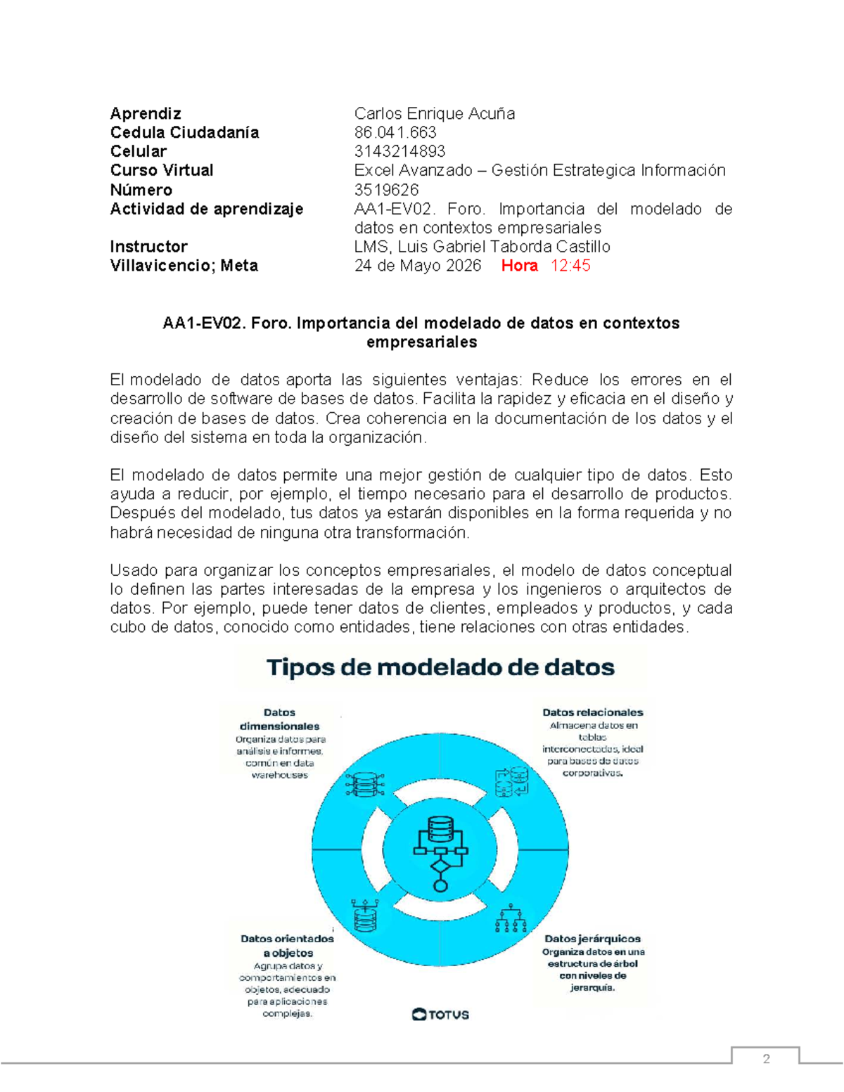 Foro: Importancia del Modelado de Datos en Contextos Empresariales ...