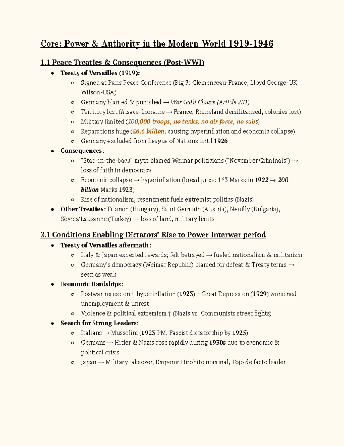 HSC Modern History Notes 2025: Power & Authority in the 20th Century ...