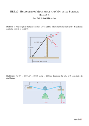 Homework 5 - Study material - EEE201 ENGINEERING MECHANICS AND MATERIAL ...