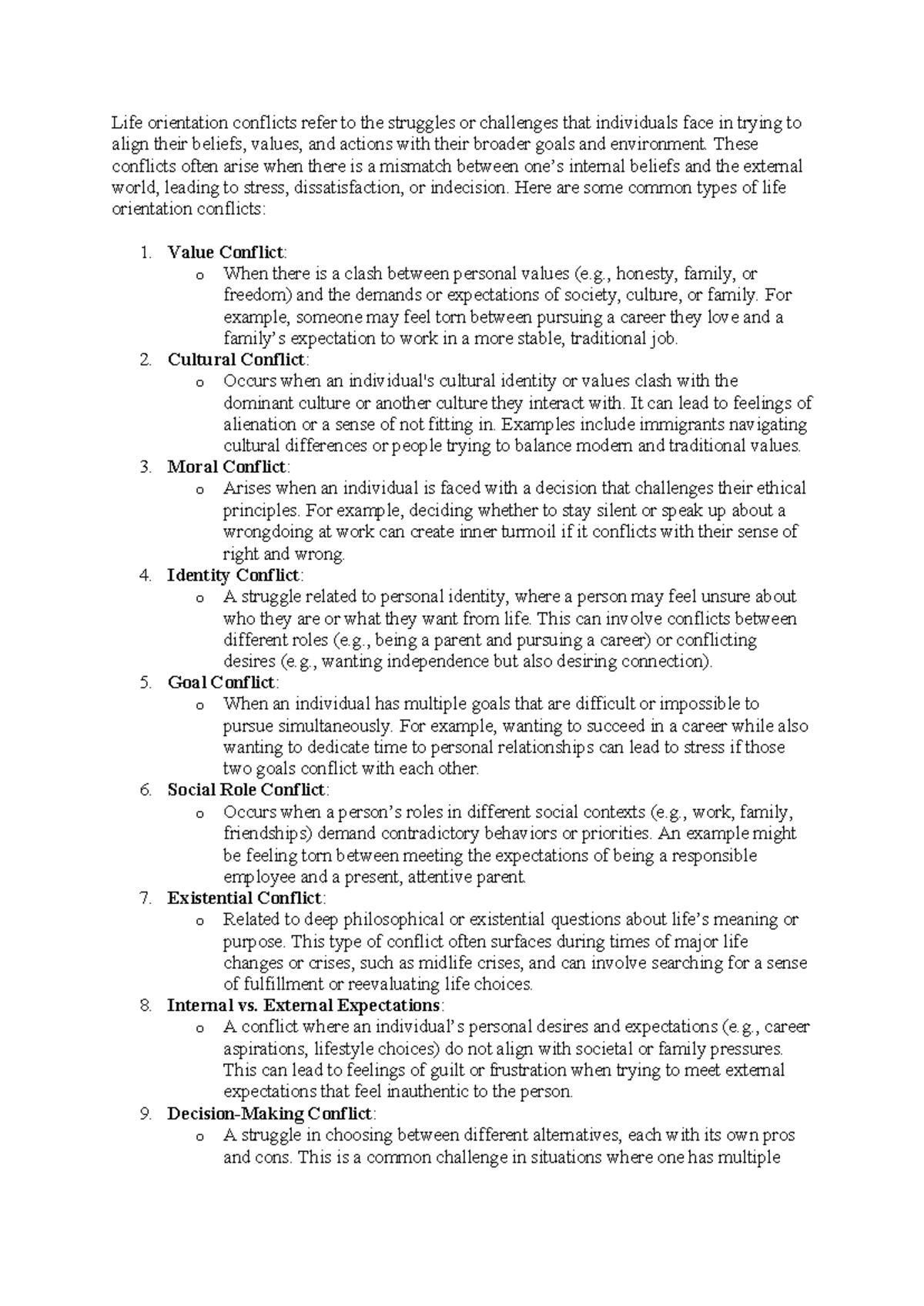 Life Orientation Conflicts: Understanding Challenges and Resolutions ...
