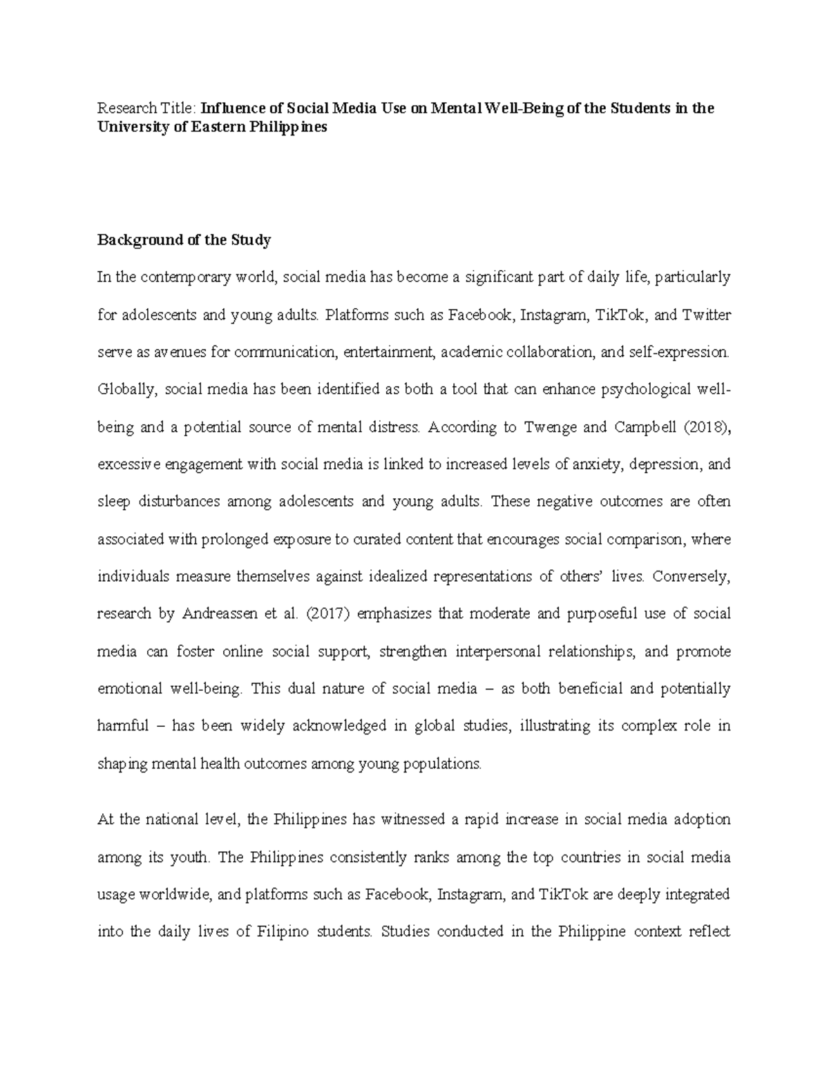 UEP 2023: Impact of Social Media on Student Mental Health - Study Notes ...