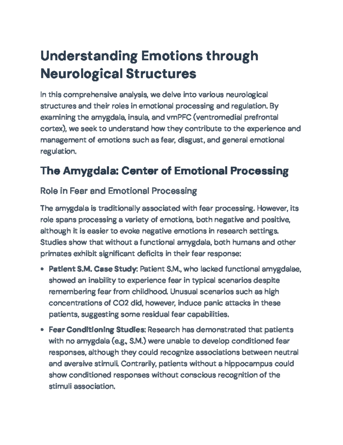 Understanding Emotions: The Role of Amygdala, Insula & vmPFC ...