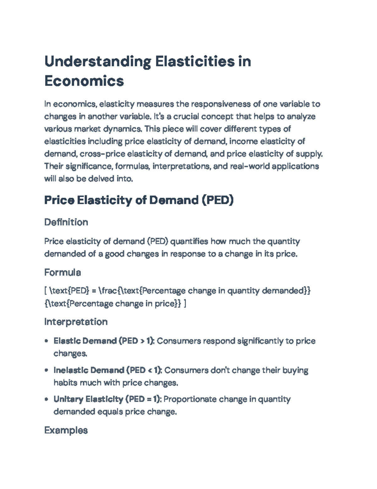 Understanding Elasticities in Economics: A Comprehensive Guide ...