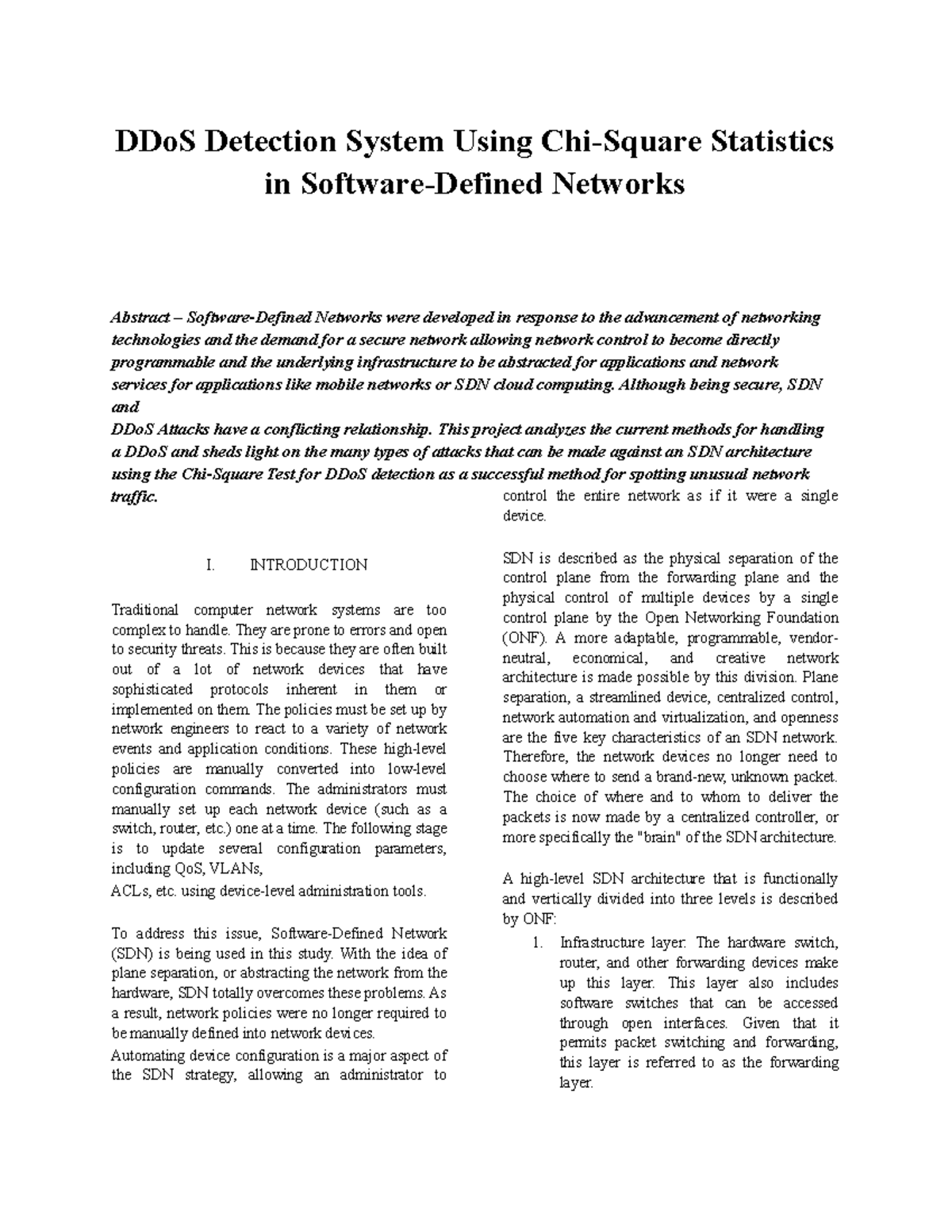Ccn DDoS Detection Using Chi-Square in Software-Defined Networks - Studocu