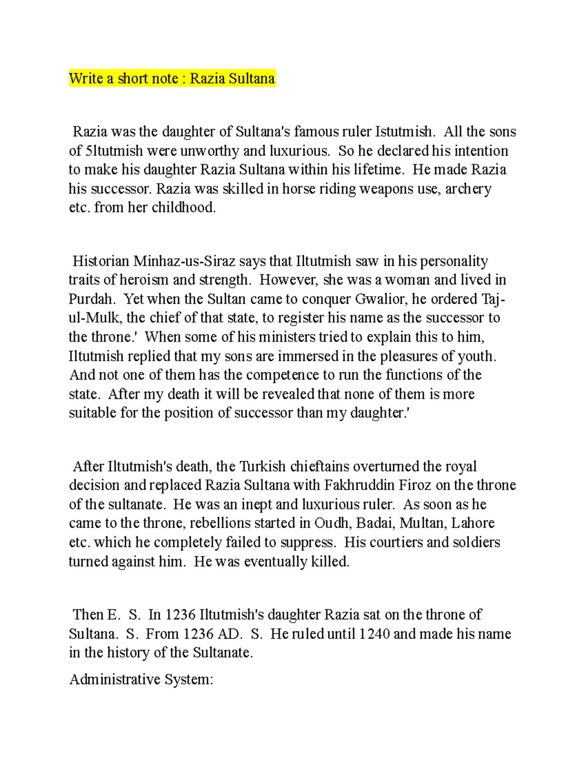Razia Sultan Daughter Name