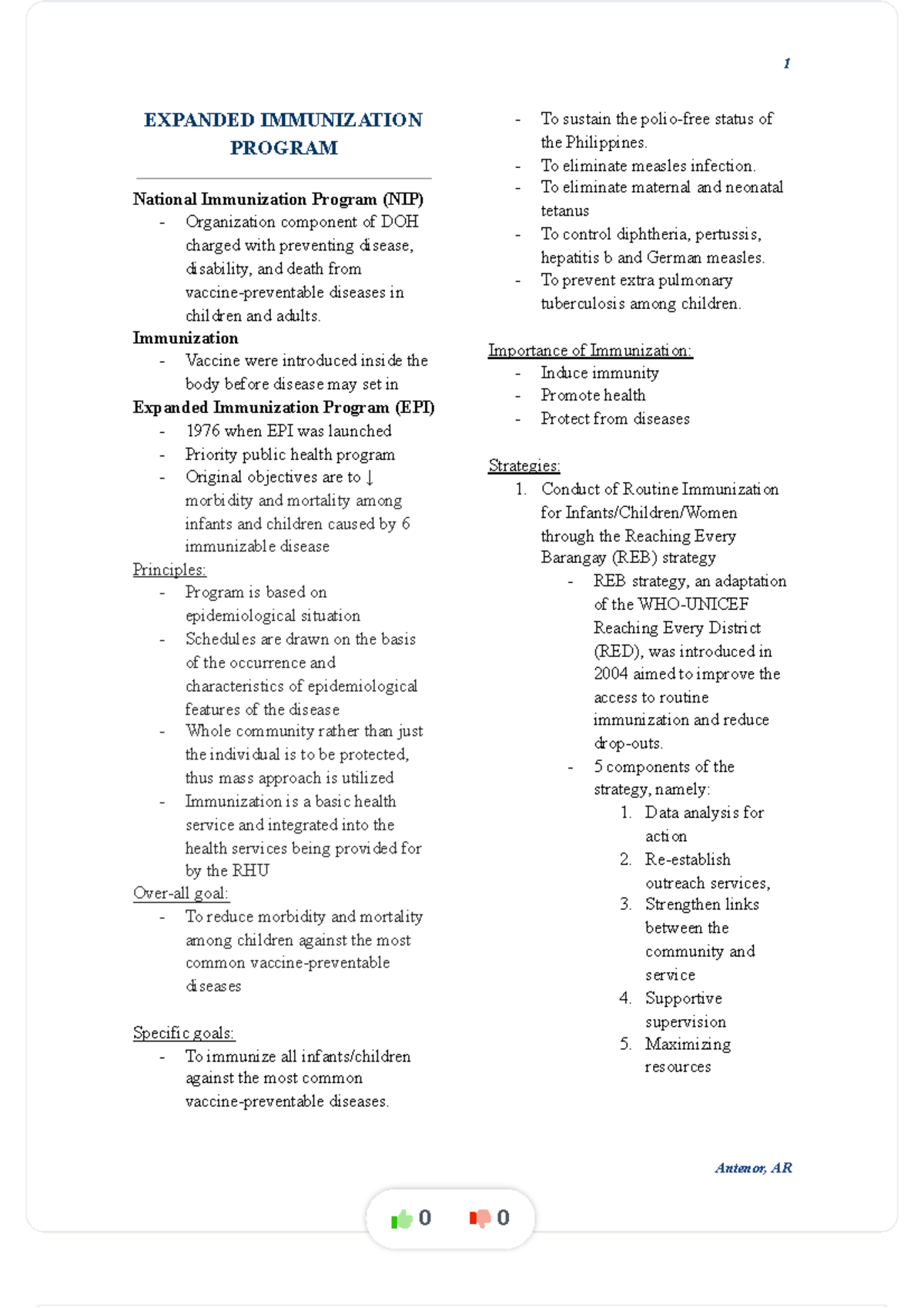 NCM 104 CHN Expanded Immunization Program Overview and Strategies - Studocu