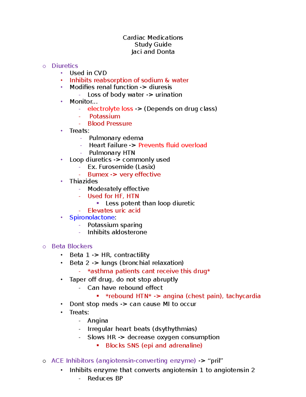 Cardiac Medications Study Guide: Key Concepts & Management Strategies ...