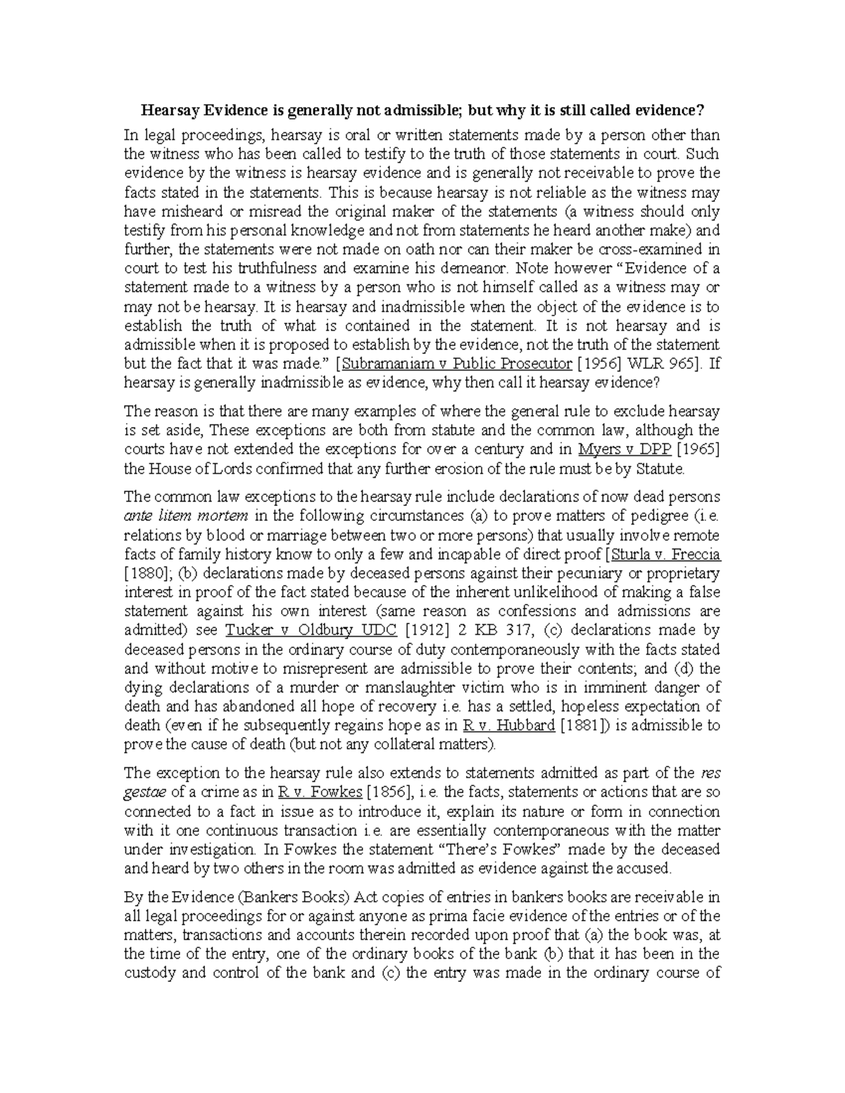 Hearsay Evidence: Understanding Its Admissibility in Legal Contexts ...