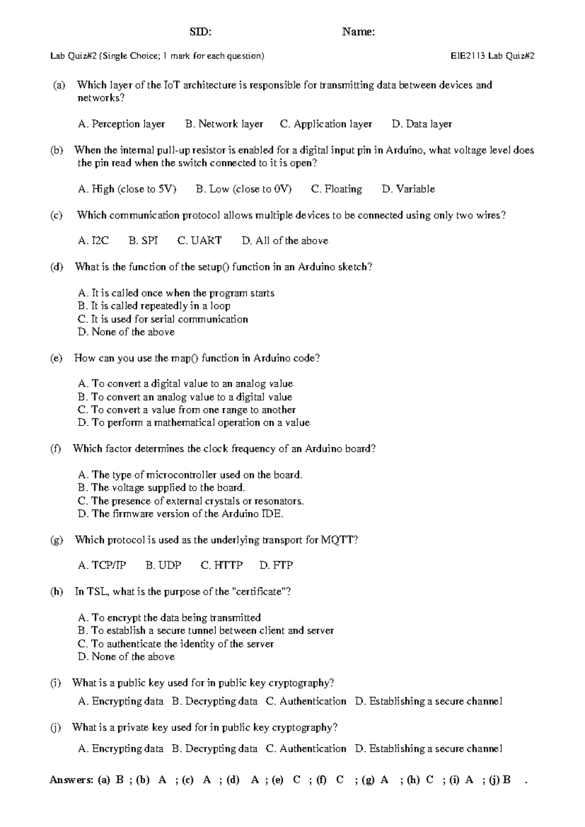 EIE2113 Lab Quiz#2 Answers - Comprehensive Solution Guide - Studocu