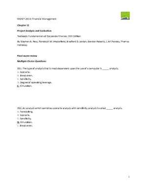 FM - CH13 exercise - CHAPTER 13 RETURN, RISK, AND THE SECURITY MARKET ...