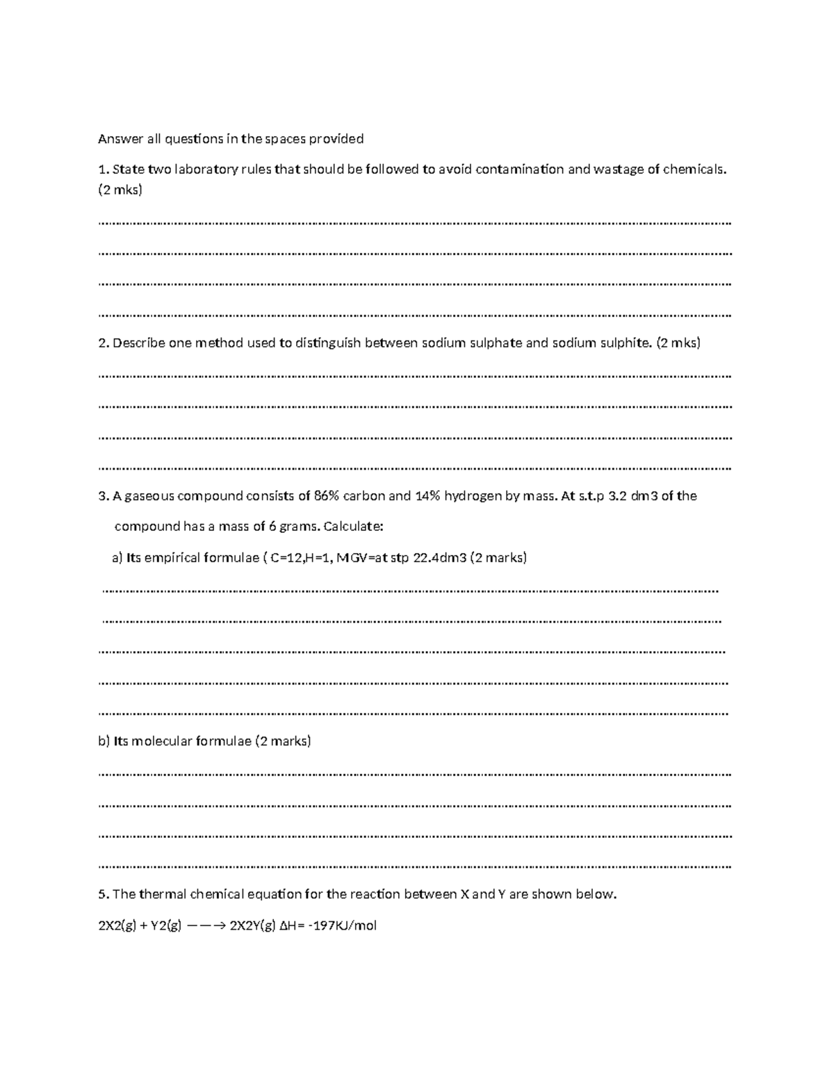 Chem 101 - Test Revision Notes for Chemical Principles - Studocu