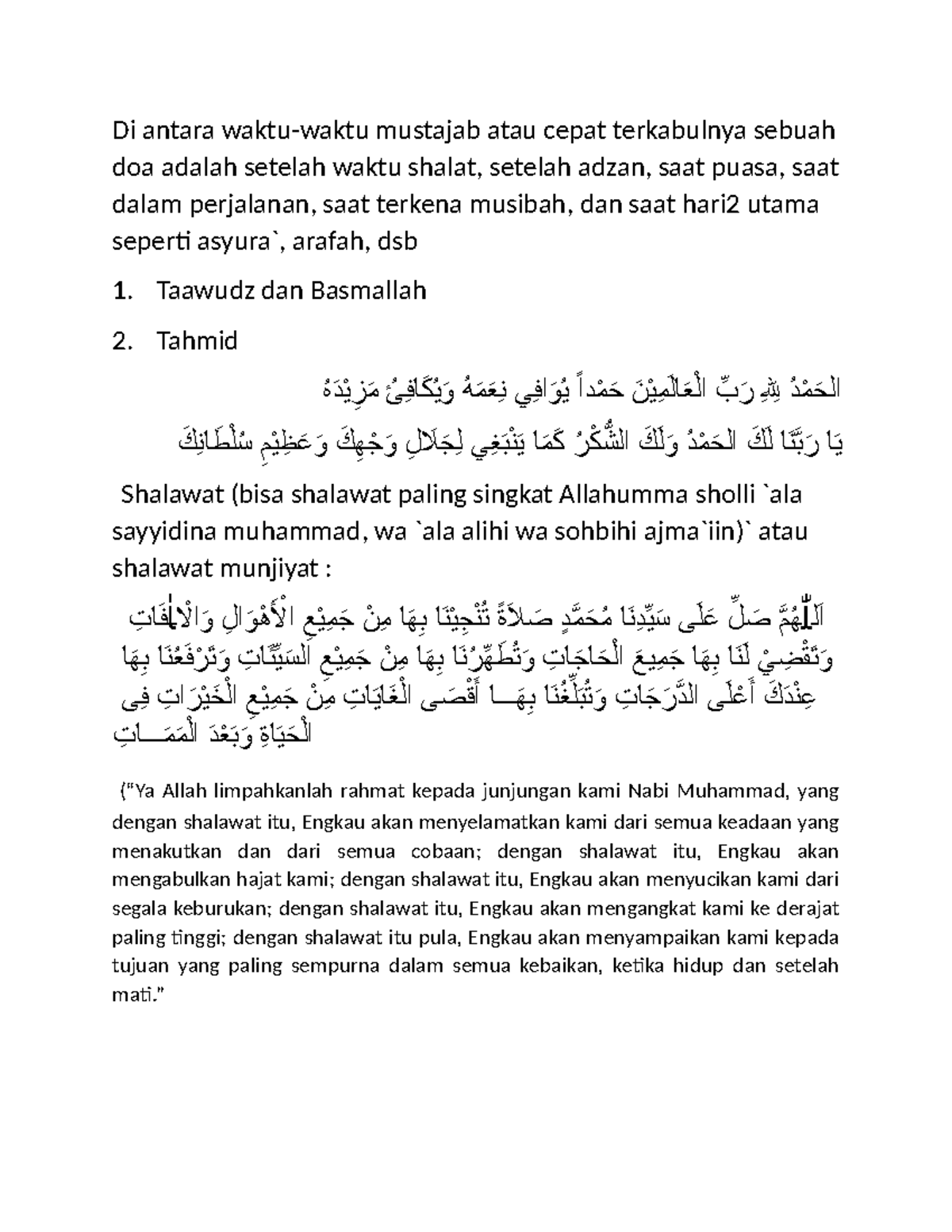Doa Ba'da Sholat Wajib - RECITER AFTER PRAY dan Waktu Mustajab - Studocu