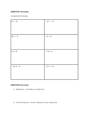 Year 8 Mathematics Algebra Practice Test 1 - Studocu