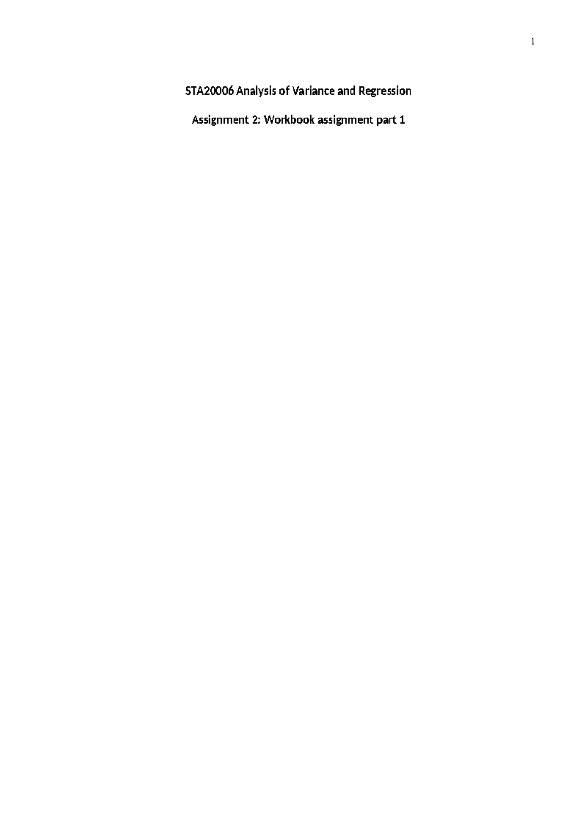 STA2000 6 regression - STA20006 Analysis of Variance and Regression ...