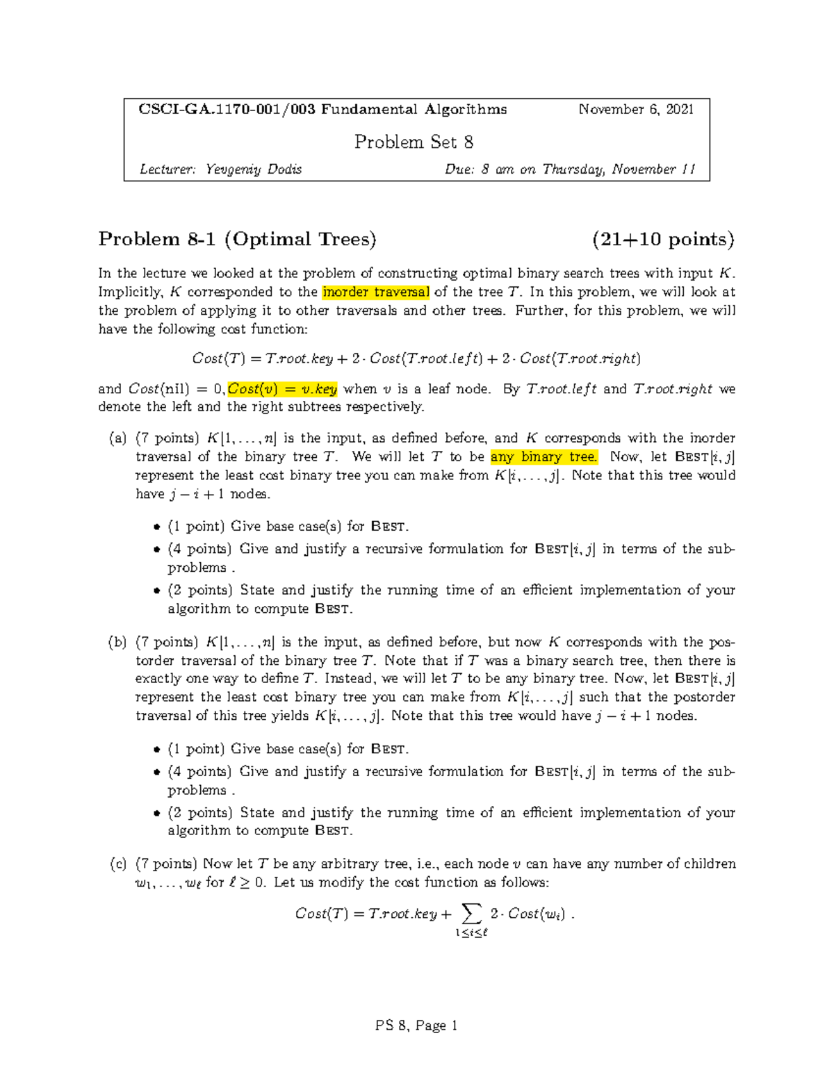 Problem Set8 Problem Set8 - Fundamental Algorithms November 6, 2021 ...
