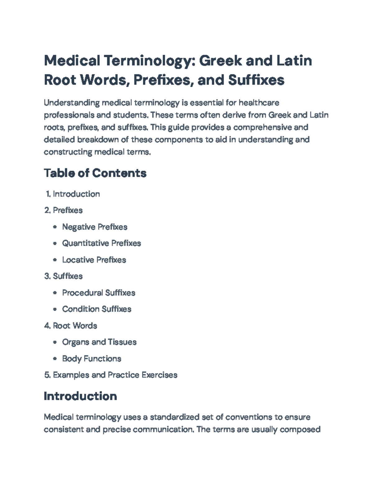 Medical Terminology: Understanding Greek and Latin Components - Medical ...