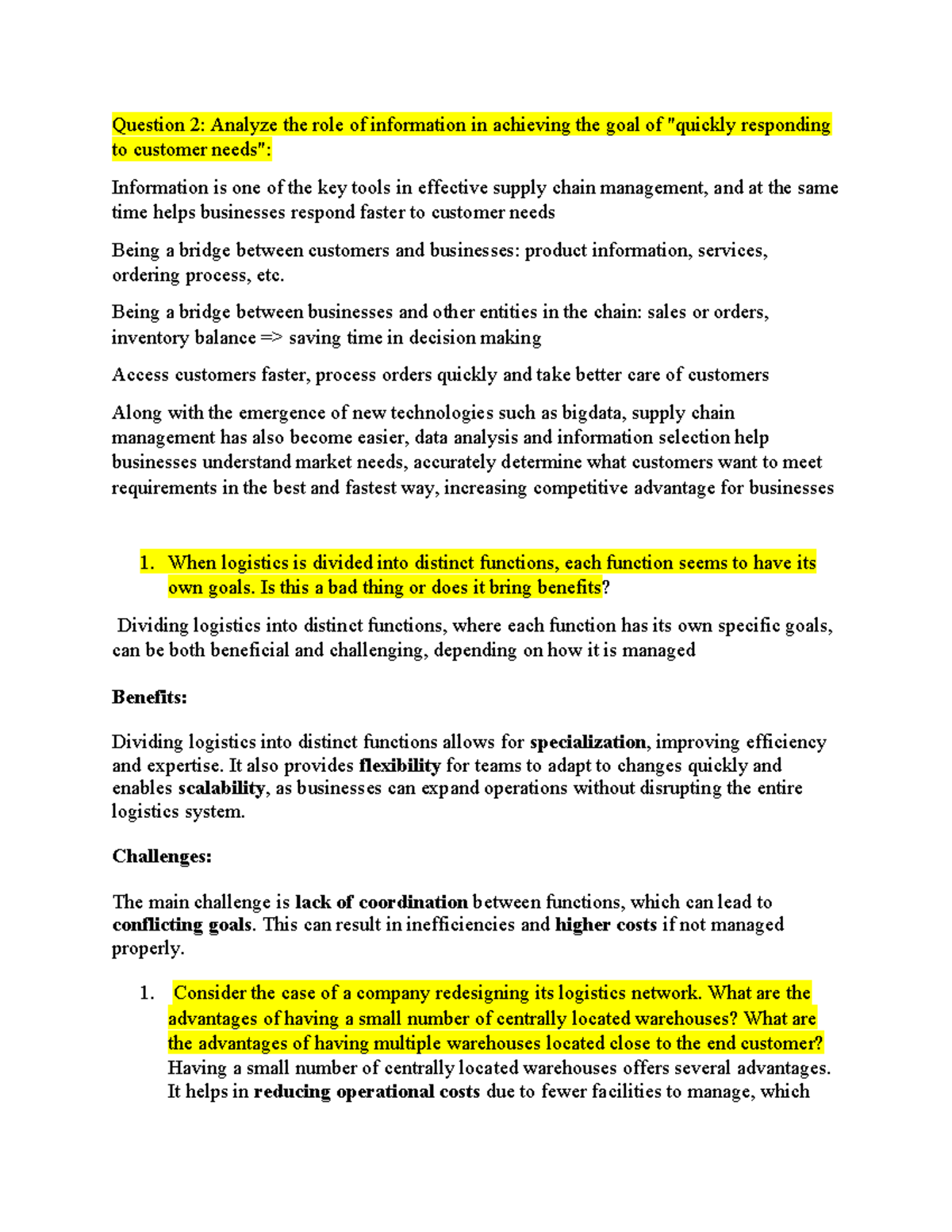 SCM 101: Final Exam Notes on Supply Chain Management Strategies - Studocu