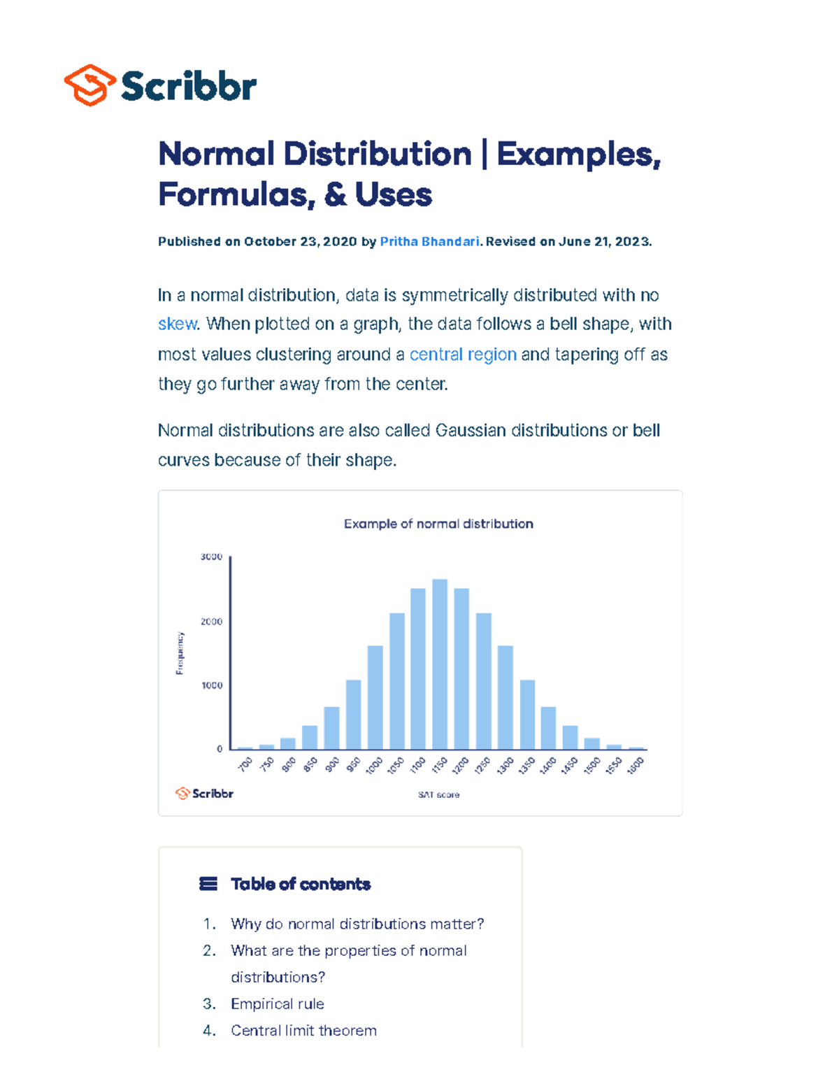 Normal Distribution: Examples, Formulas, and Applications - Studocu