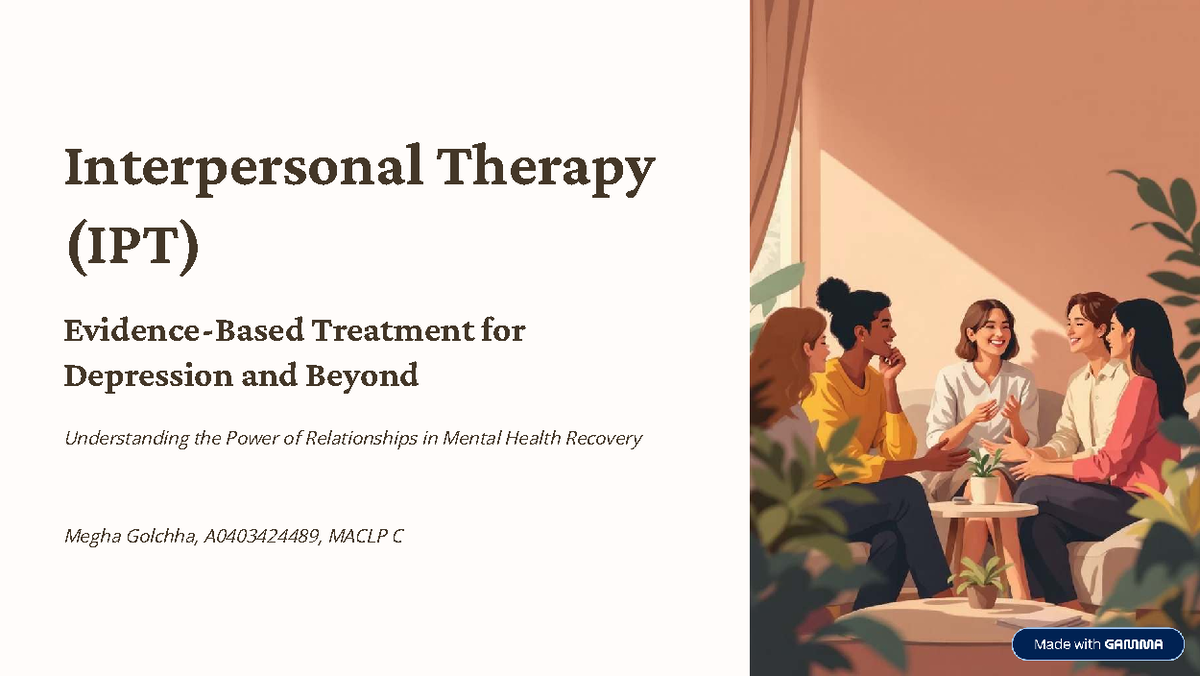 Interpersonal Therapy (IPT) for Depression: Techniques & Efficacy ...