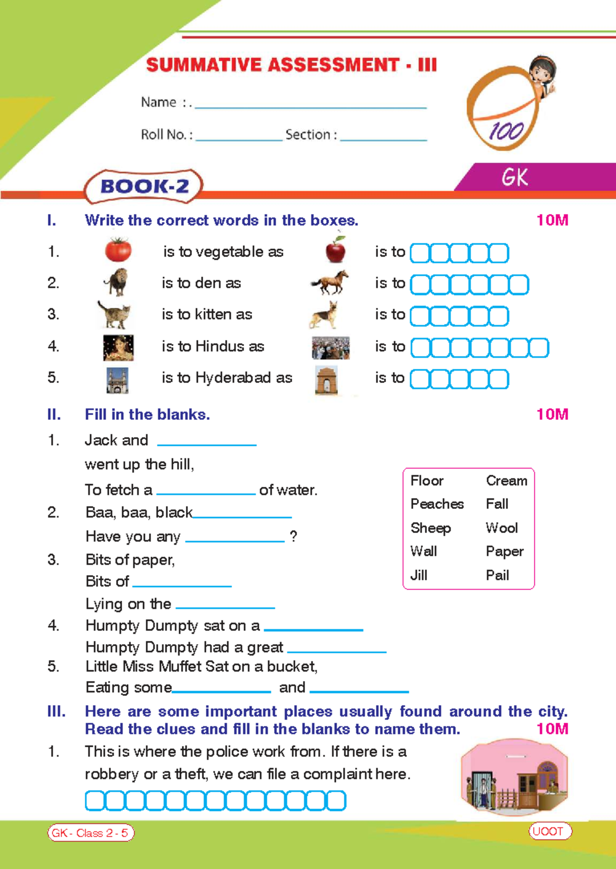2nd Class GK Quiz & Activities - Fill in the Blanks & Clues - Studocu