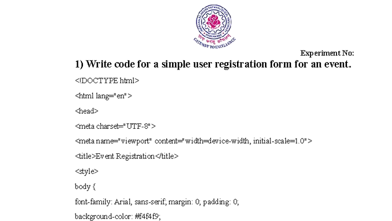 DevOps Lab Manual - Experiment No: 1 User Registration Form & Git ...