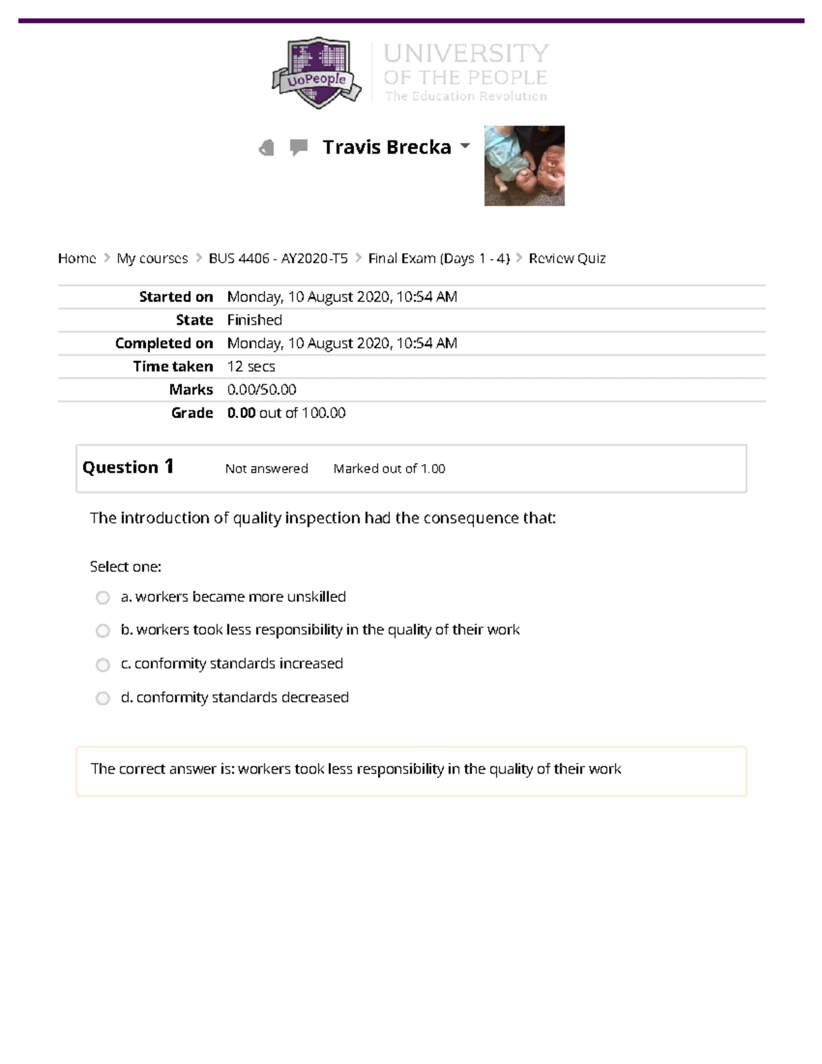 BUS 4406- self quiz unit 7 - My Courses Resources Links Instructors ...