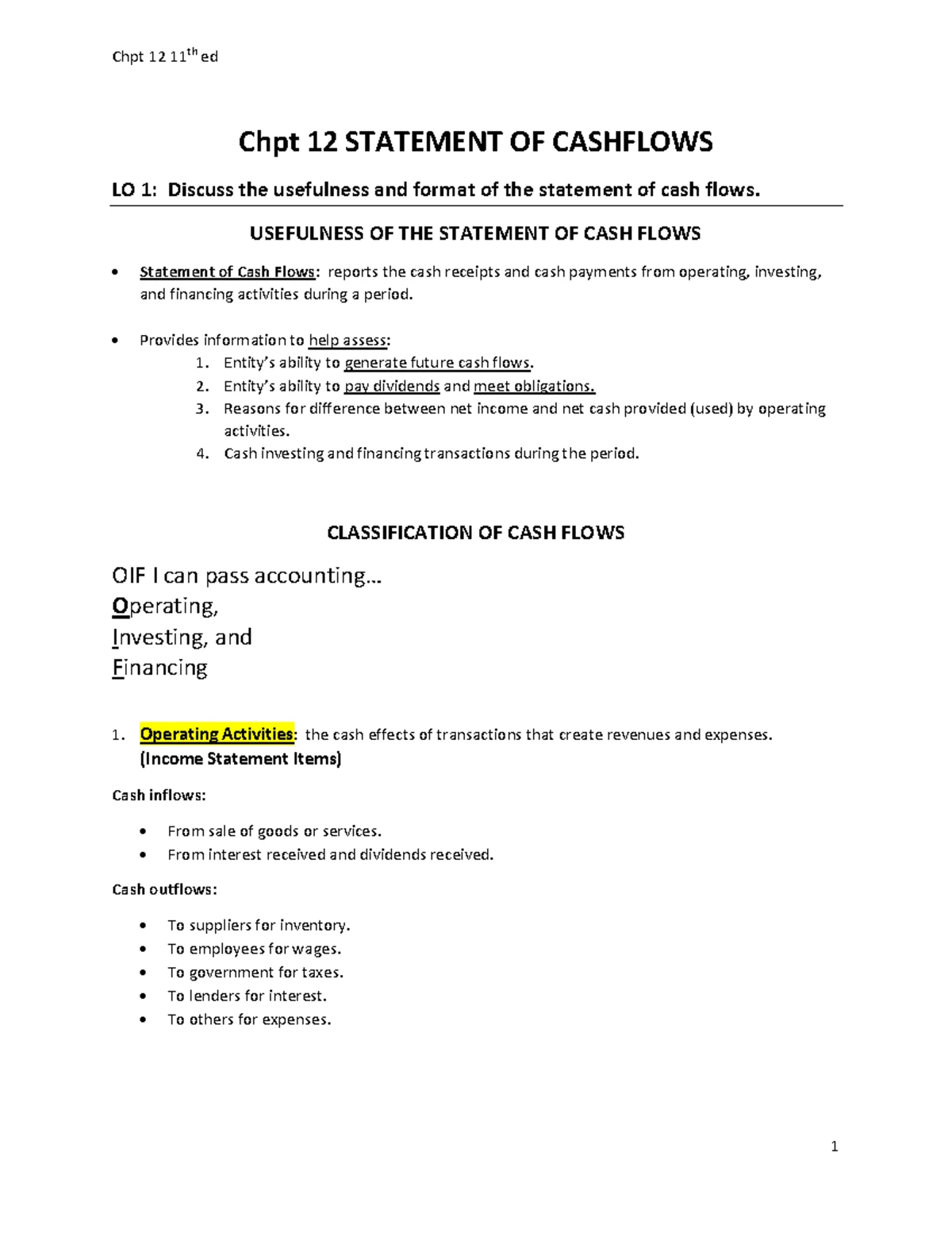 Acct 201 Final Exam Study Notes for Fall 2020-2021 - Studocu