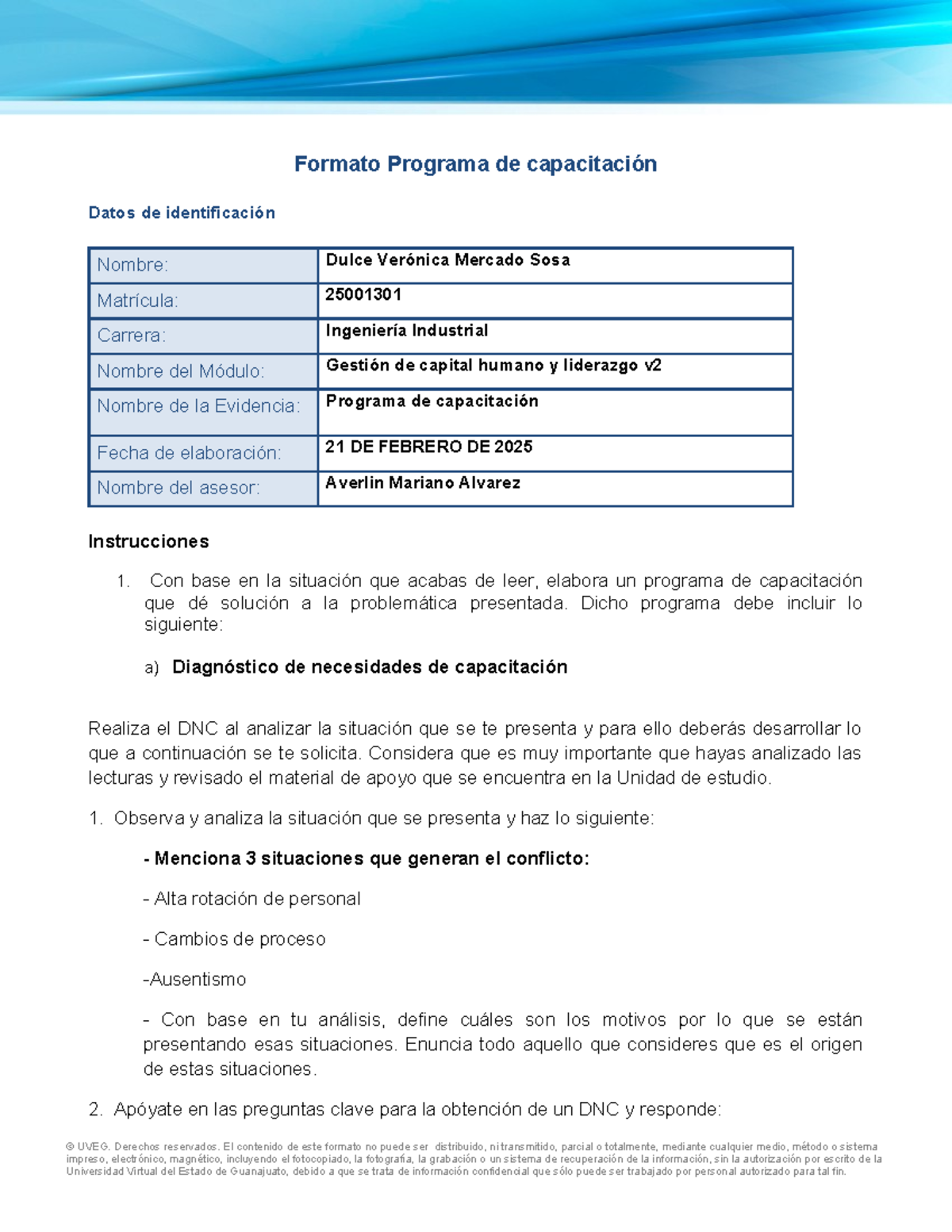 Programa de capacitación en gestión de capital humano y liderazgo
