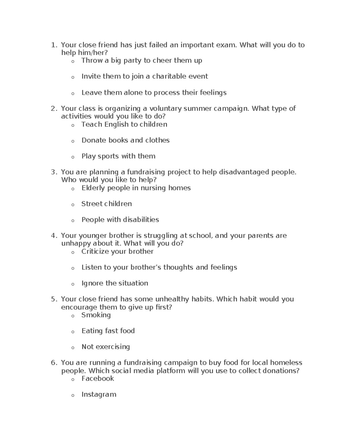 6 Sample Speaking Test Questions for Exam Preparation - Studocu