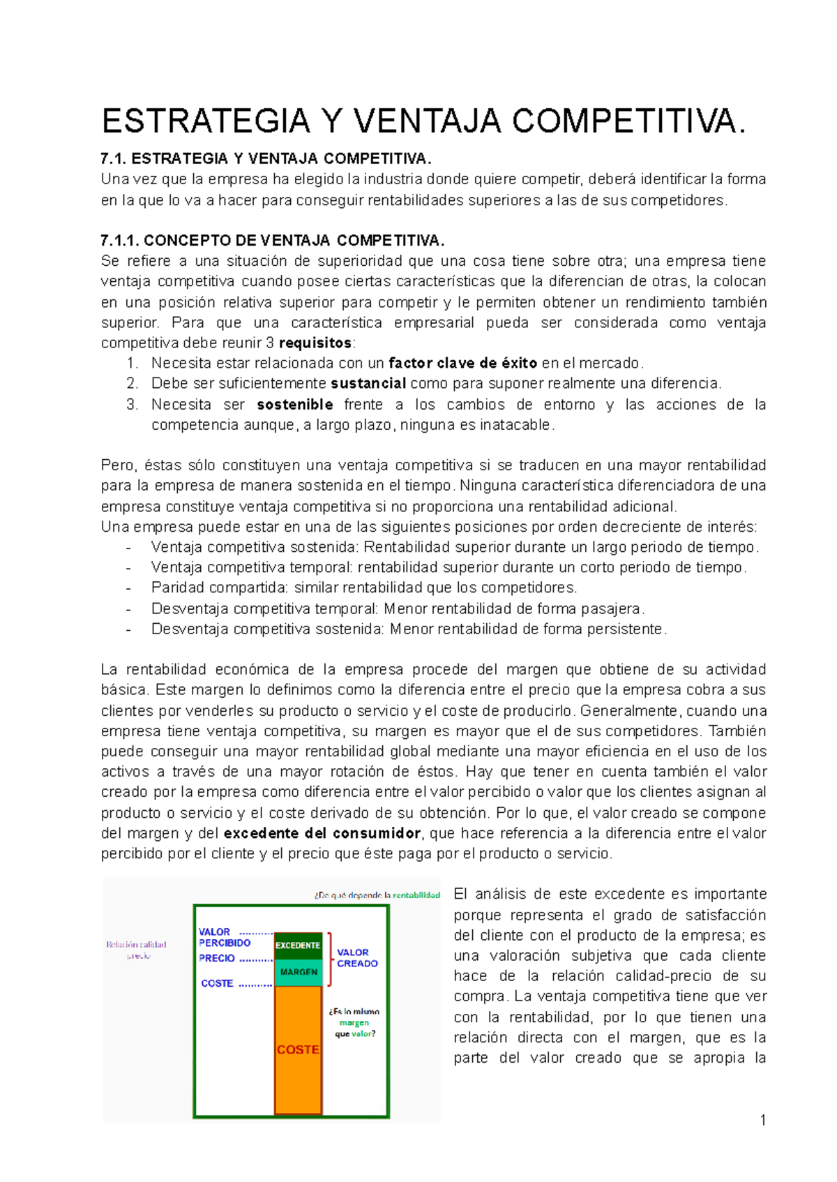 Apuntes T7. DIR.ESTR.1: Estrategia y Ventaja Competitiva - Studocu