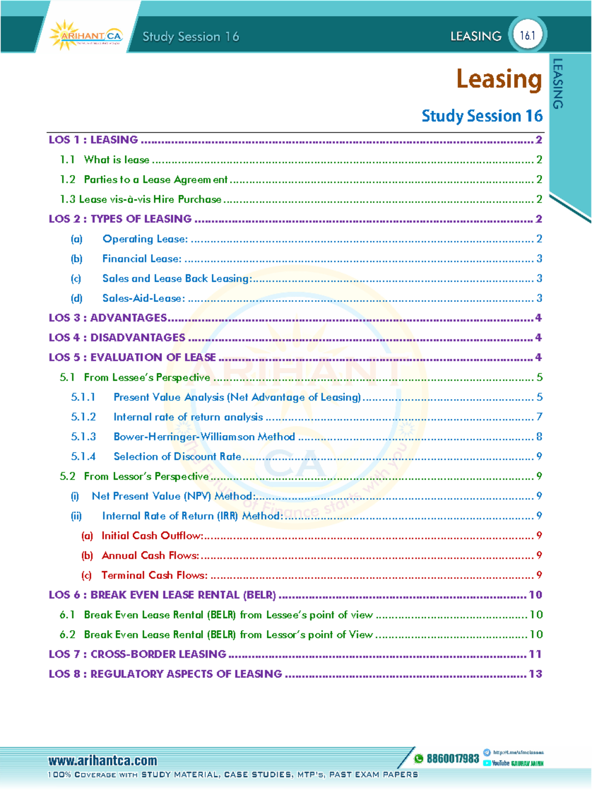 Chapter 16: Leasing - Final Exam Notes (Course Code: 16) - Studocu