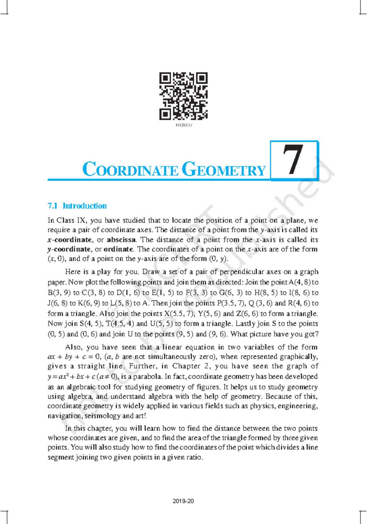 CBSE Class 10 NCERT Maths Coordinate Geometry Chapter 7 Notes - Studocu