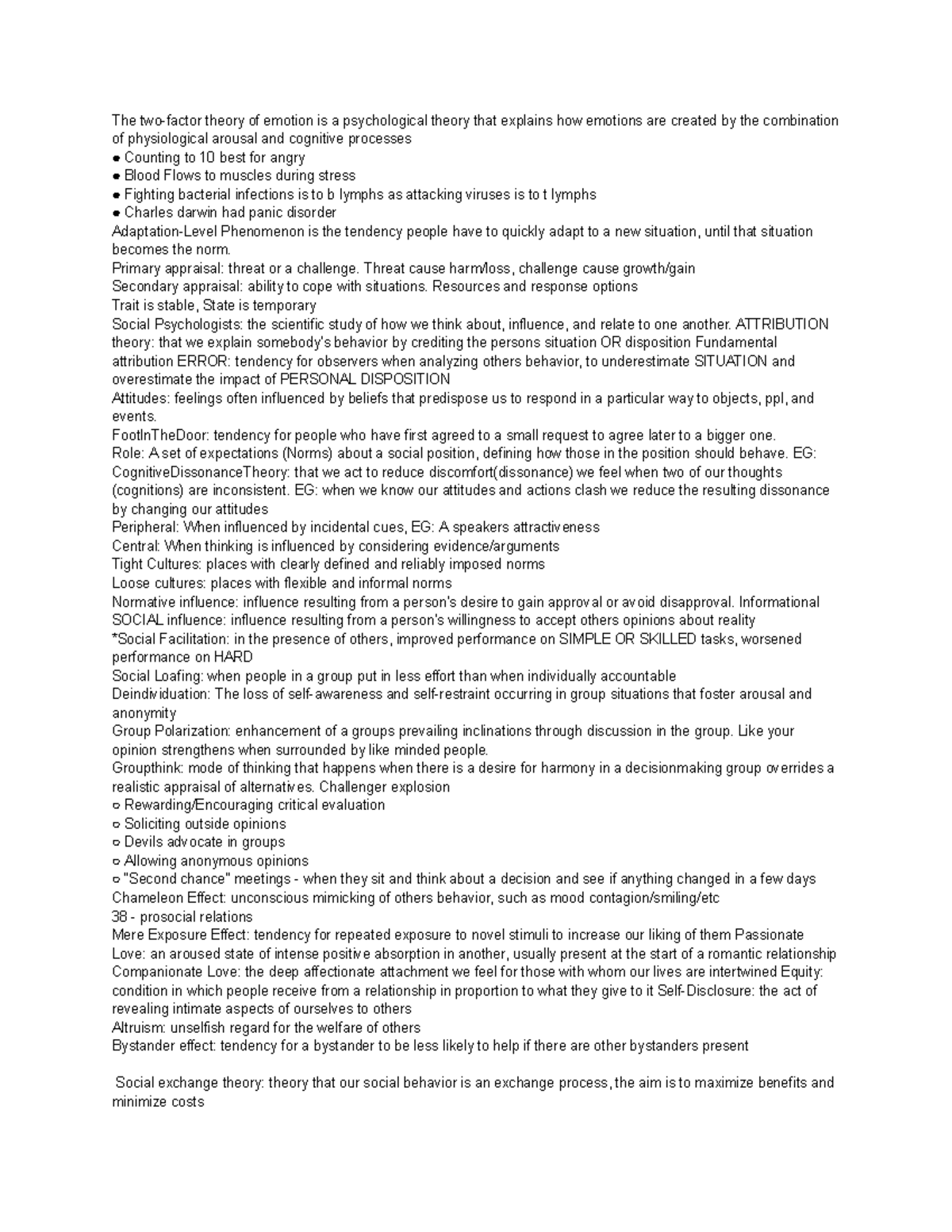 Psych 101: Exam 3 Notes on Emotion and Social Psychology - Studocu