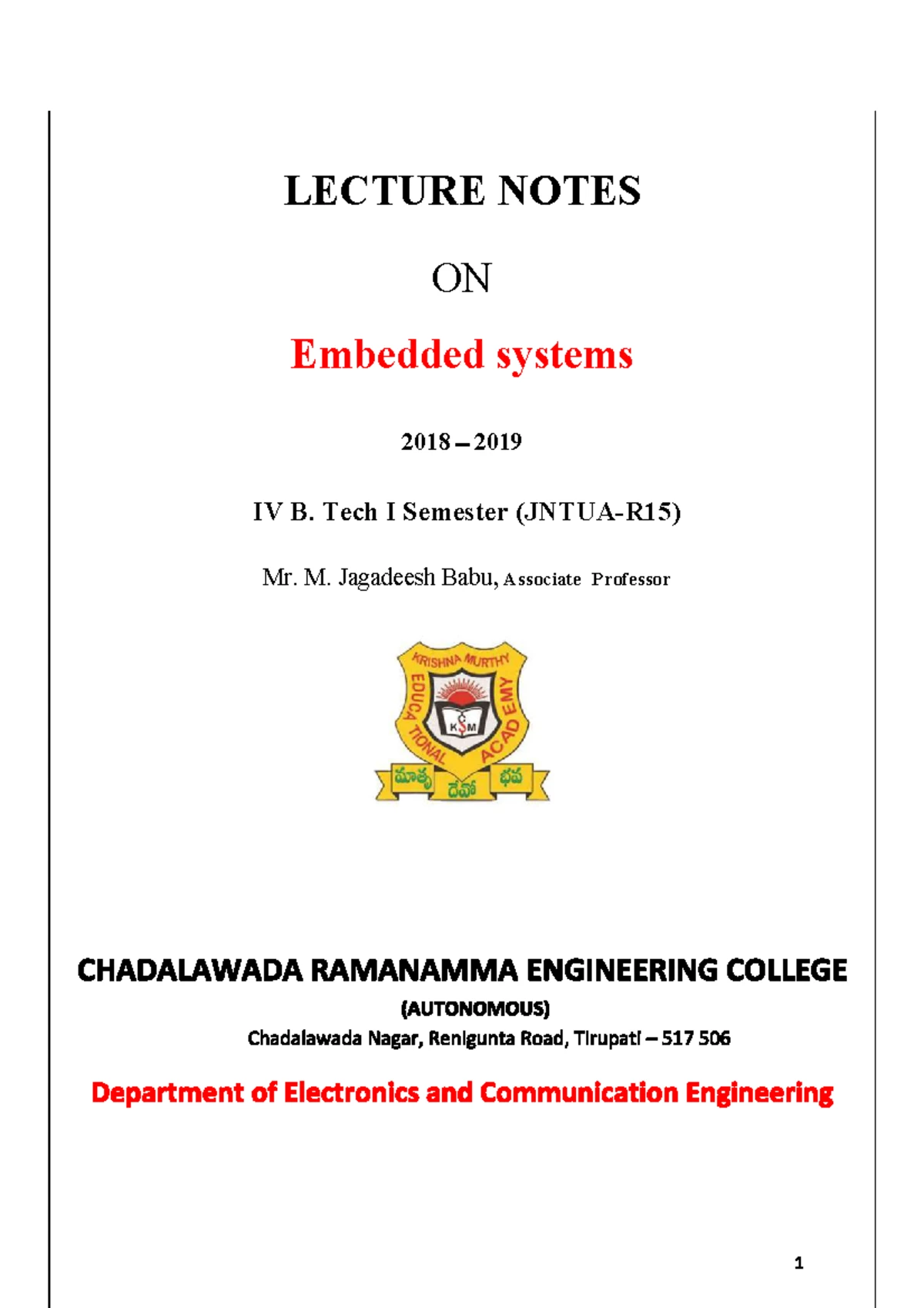 Embedded System Aakash - Studocu