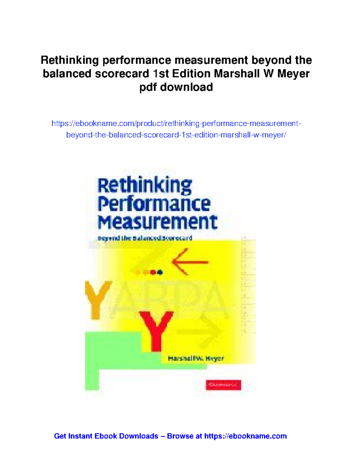 Rethinking Performance Measurement: Beyond the Balanced Scorecard (1st ...