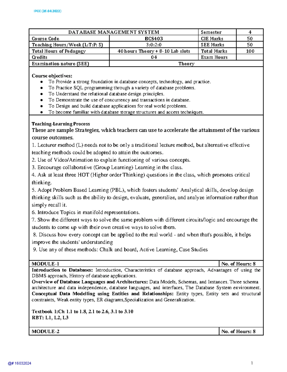 BCS403 Database Management Systems - Semester 4 Course Notes - Studocu