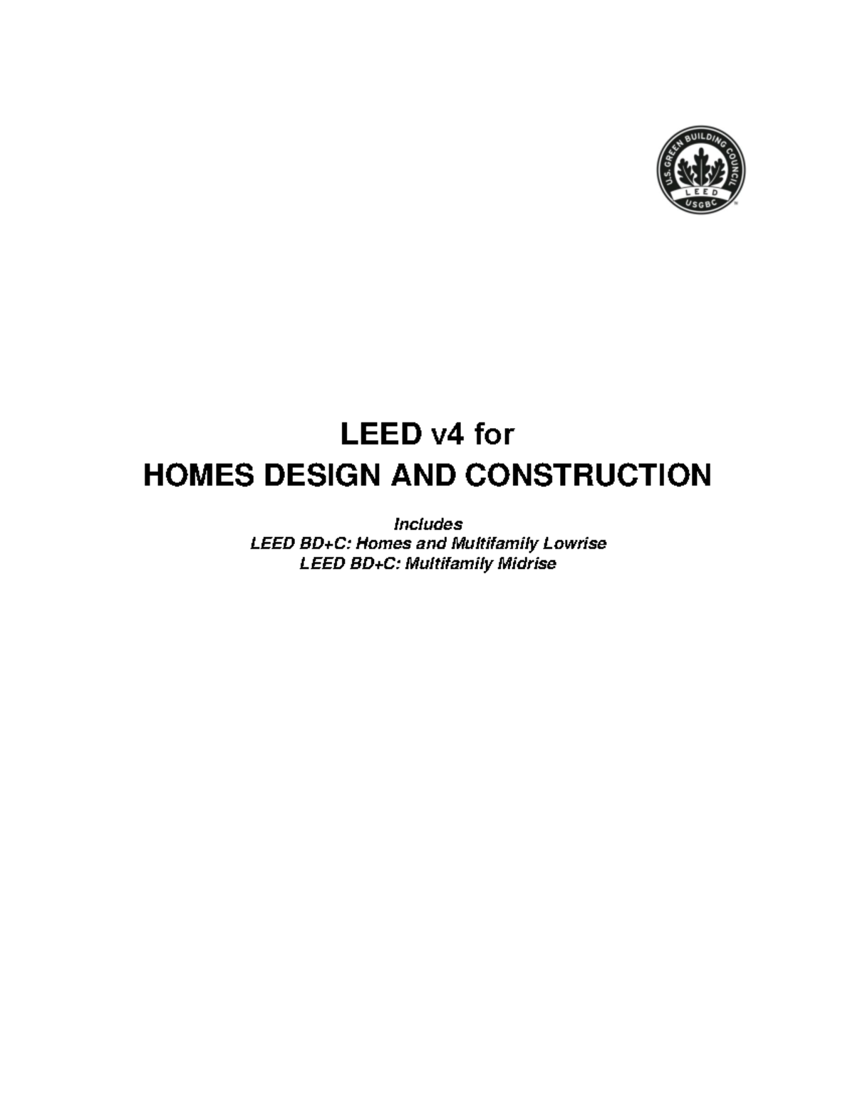 LEED v4 for Homes Design & Construction: Comprehensive Guide - Studocu