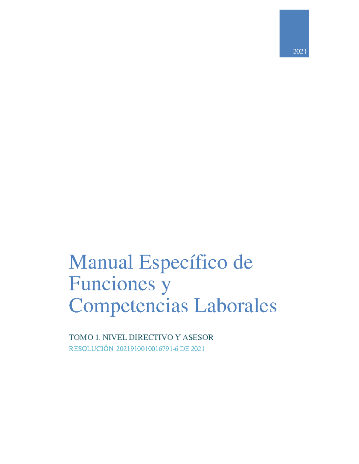 Manual Específico de Funciones y Competencias Laborales - Tomo 1 - Studocu