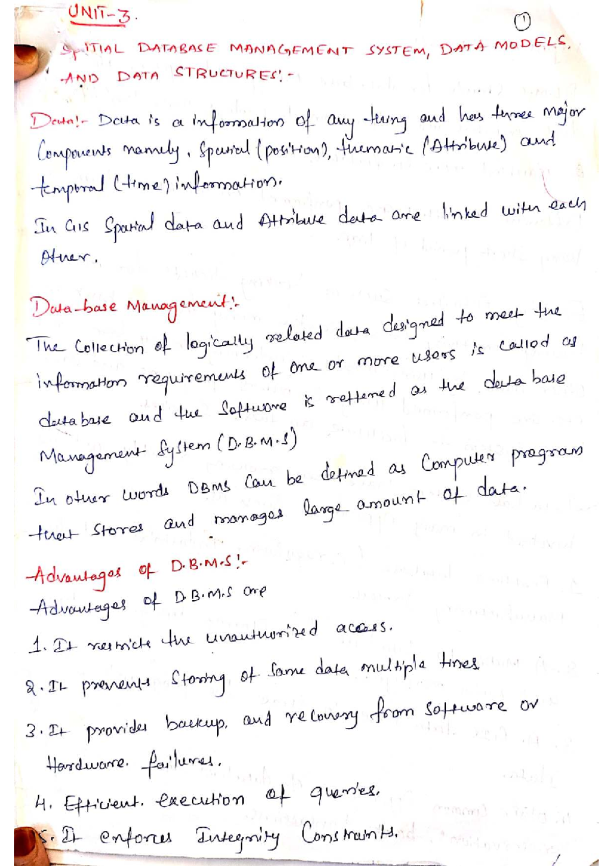 RSGIS 3: Spatial Database Management Systems and Data Models Notes ...