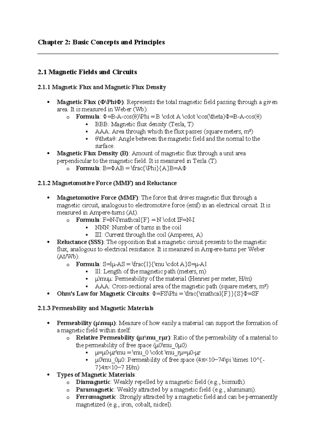 Chapter 2 - Chapter 2: Basic Concepts and Principles 2 Magnetic Fields ...