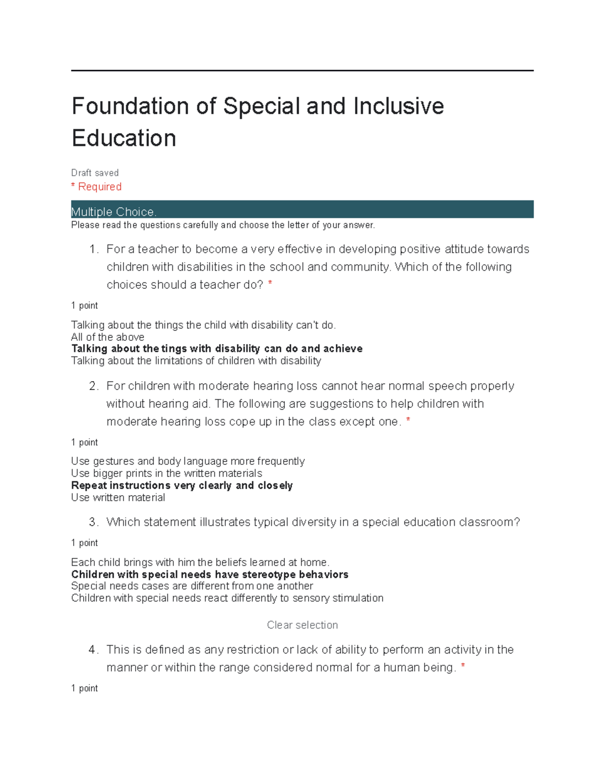 Foundation of Special and Inclusive Education - Foundation of Special ...