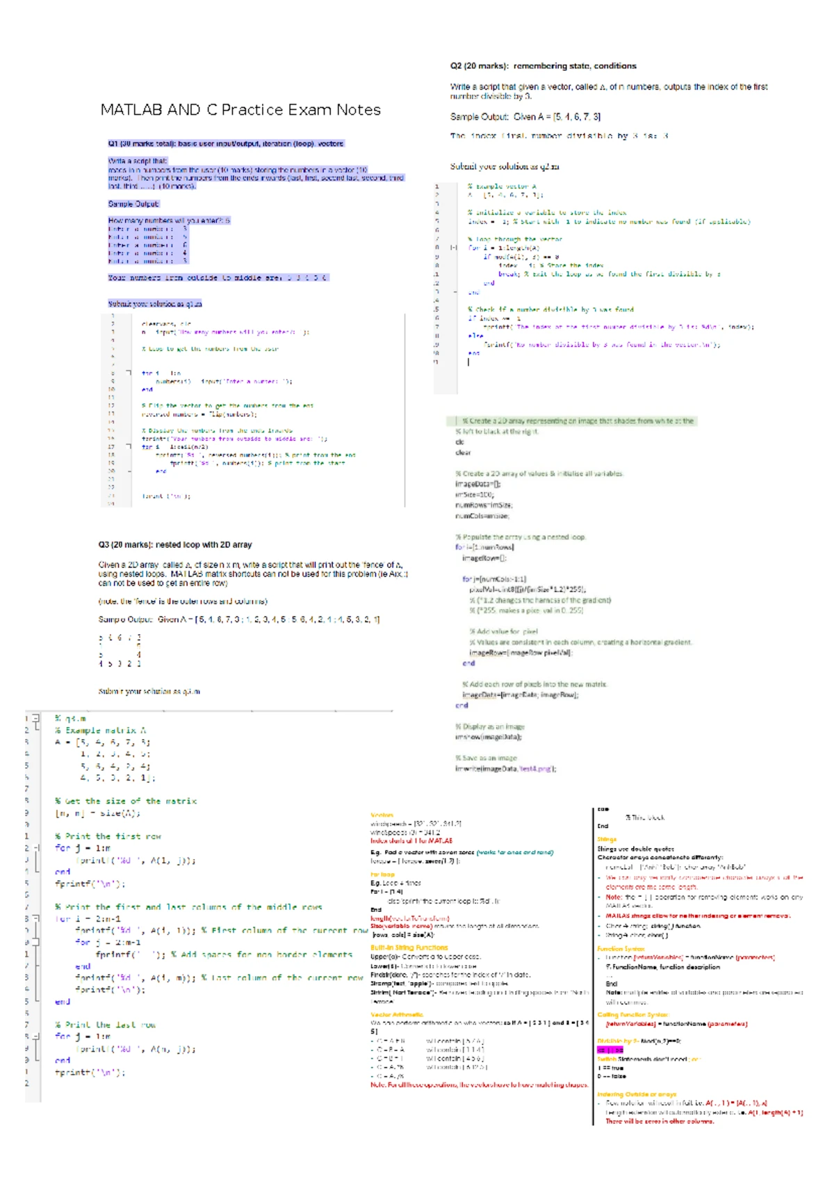 ENG 1002 Matlab Programming & C Basics: Week 1 Overview - Studocu