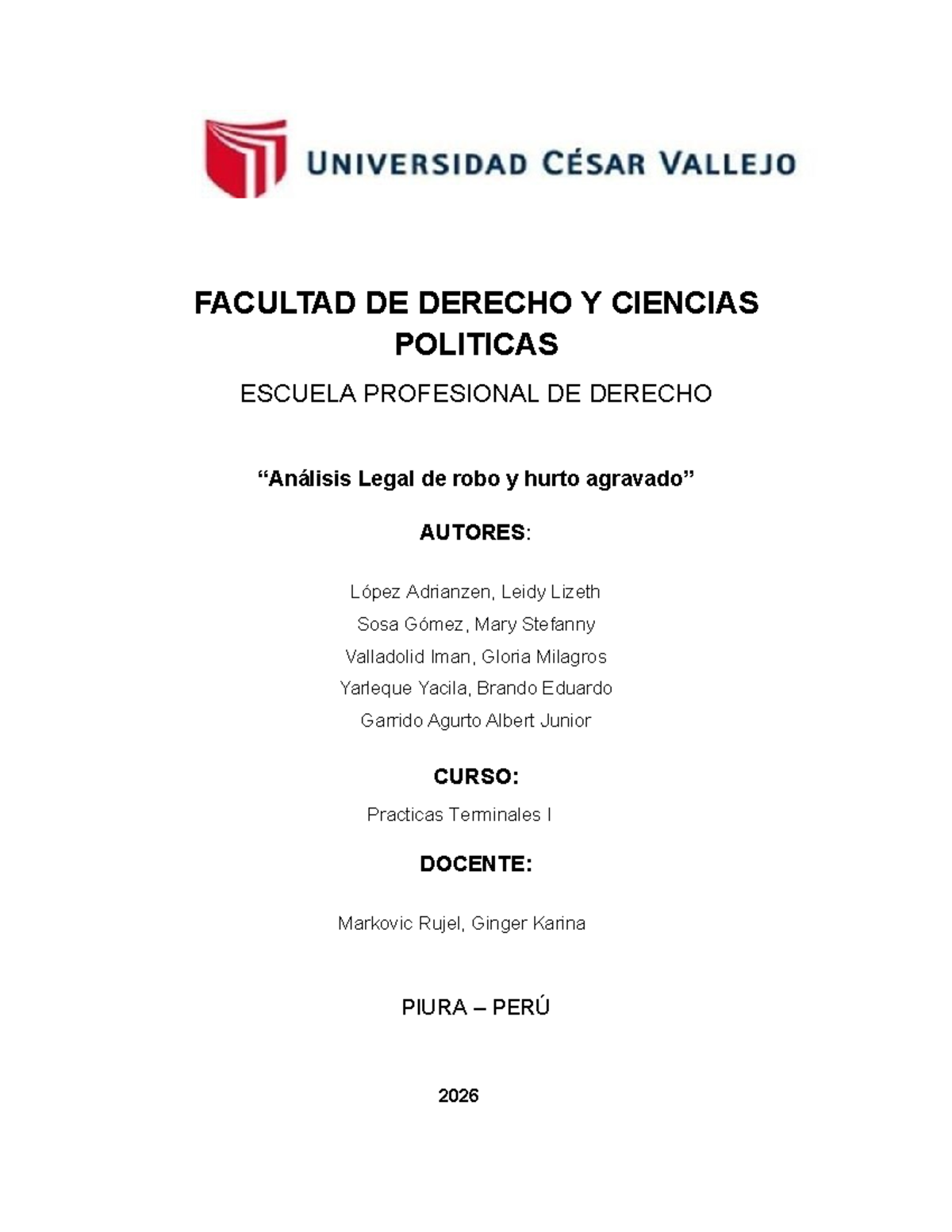 Análisis Jurídico del Robo y Hurto Agravado - Practicas Terminales I ...