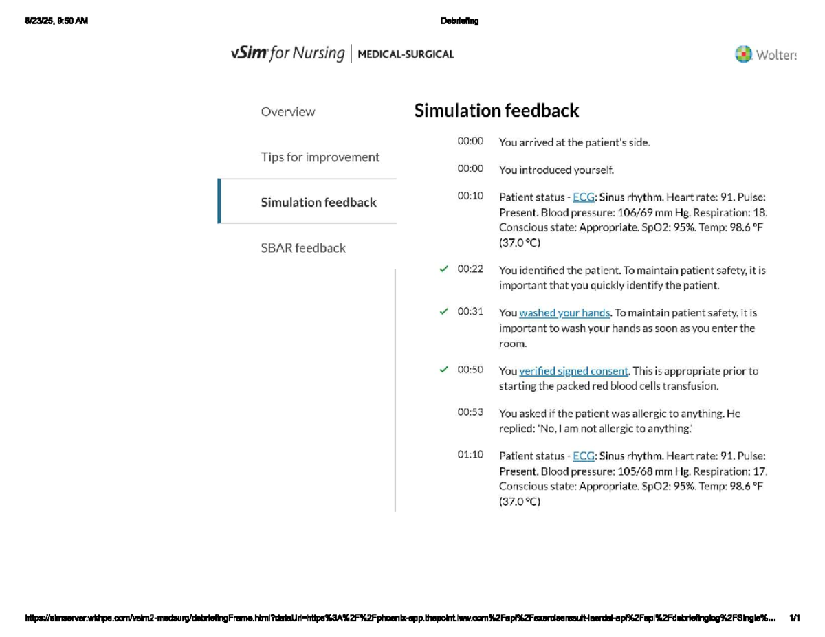 Nursing Simulation Debriefing Feedback - Wolters Overview - Studocu