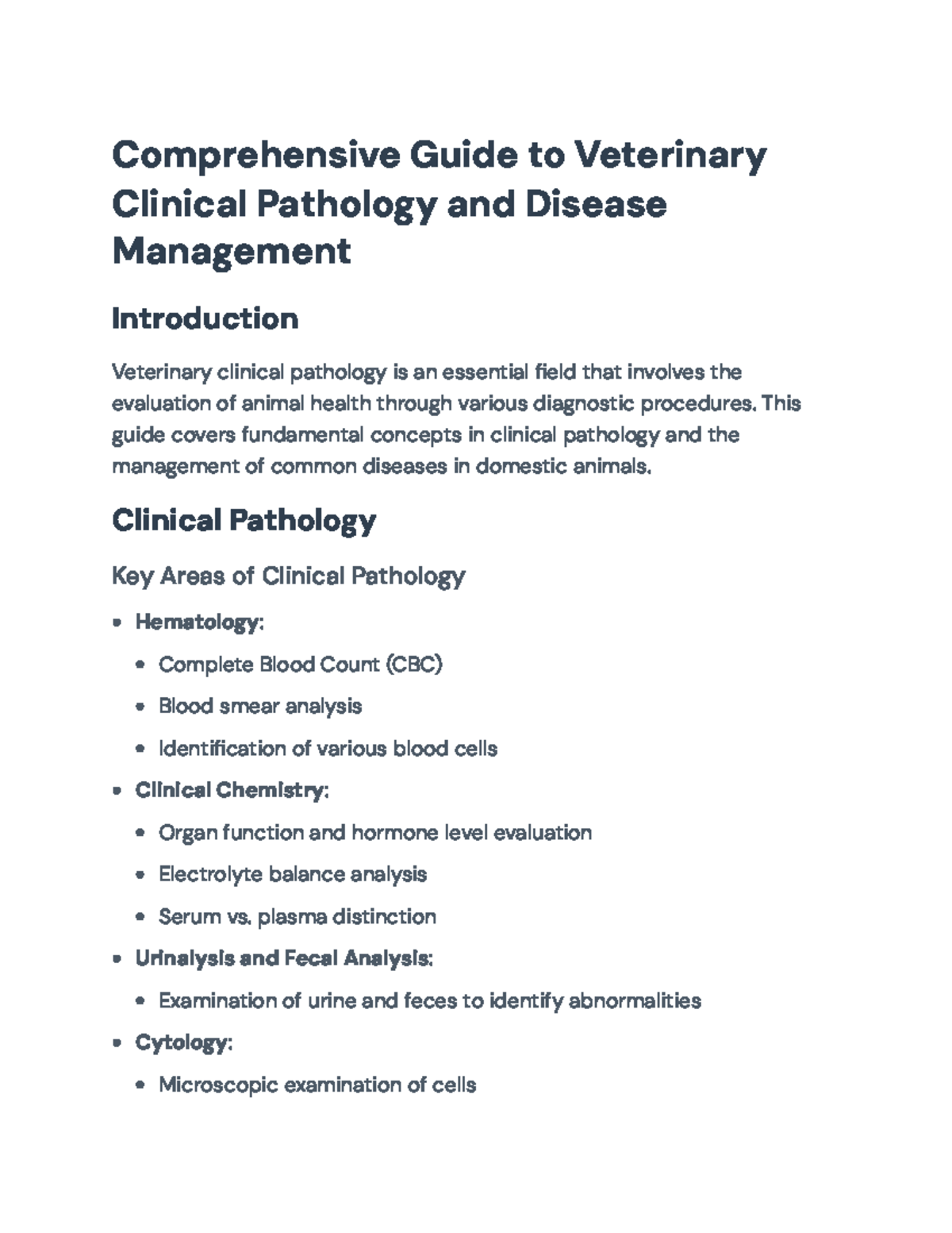 Comprehensive Guide to Veterinary Clinical Pathology & Disease Mgmt ...