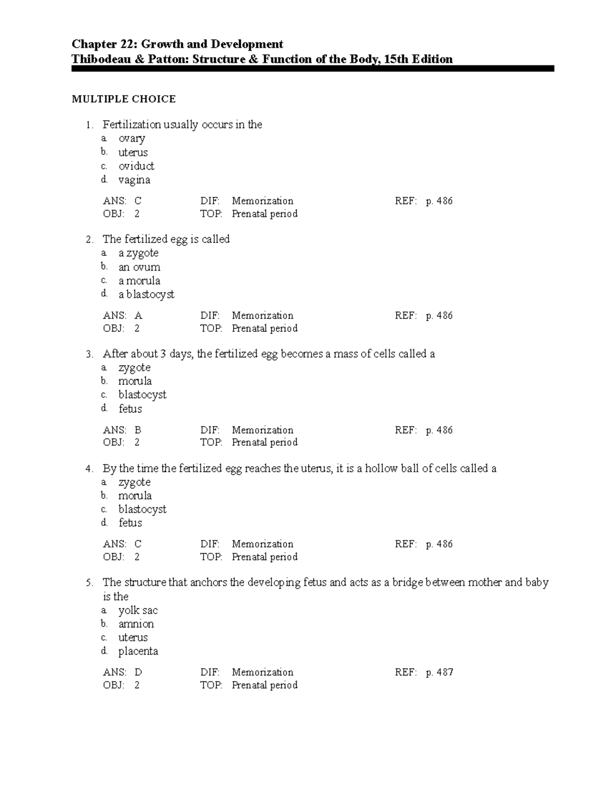 C22: Growth and Development - Structure and Function of the Body, 15th ...