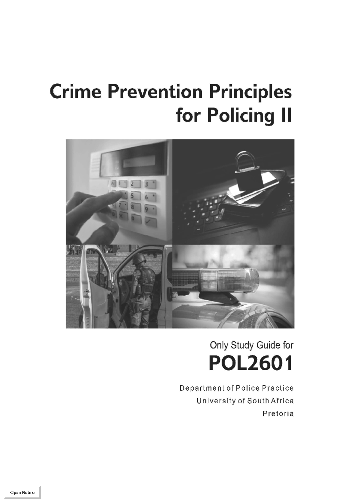 POL2601 Study Guide: Crime Prevention Principles for Policing II - Studocu