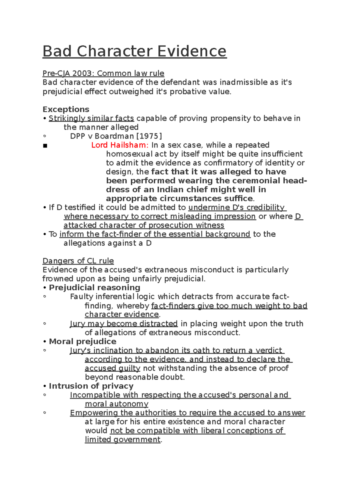 Admissibility of Bad Character Evidence Under CJA 2003: Key Concepts ...